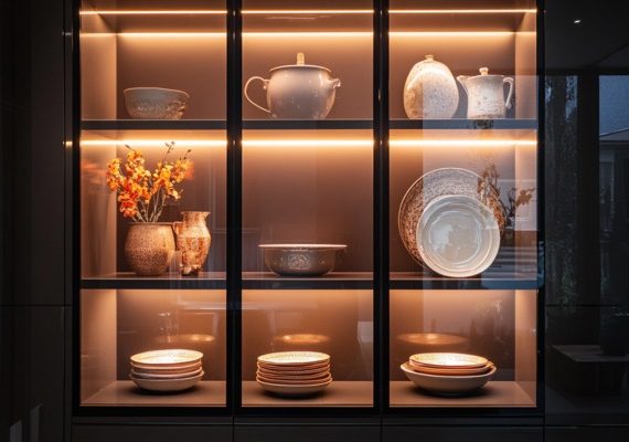 Tinted Glass in Crockery Units and Wardrobes